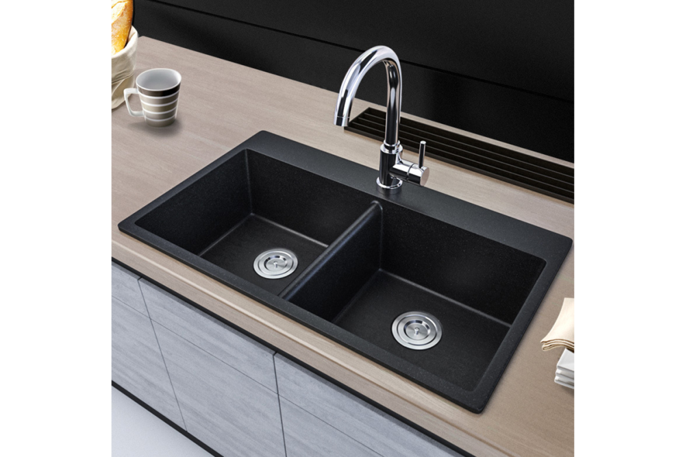 8349 Double Bowl Quartz Granite Kitchen Sink