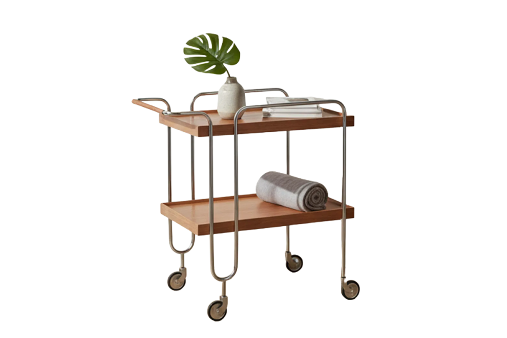 TR-07 Modern Two-Tier Serving Trolley: Elegance on Wheels