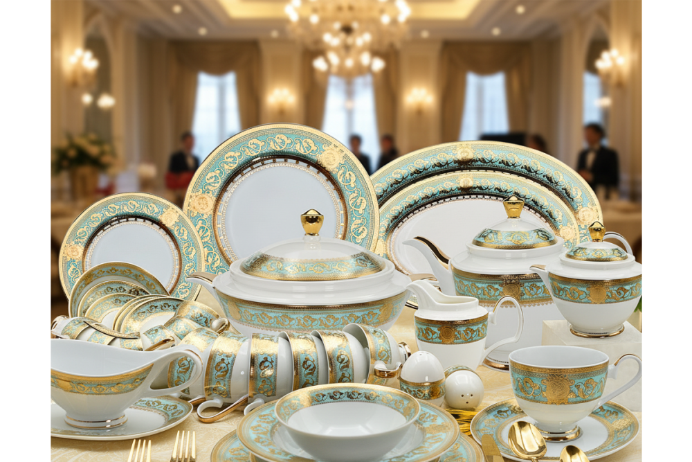 KAROSA K3441-E7: A 98-Piece Masterpiece of Royal Luxury and Embossed Gold