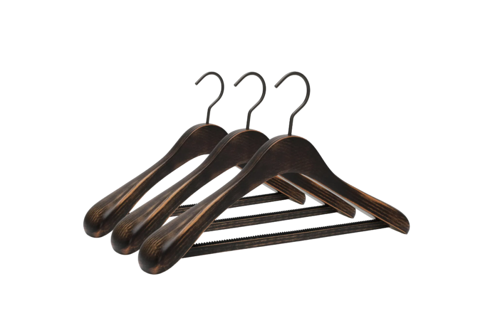 The DNW223 Signature Broad-Shoulder Wooden Hanger – Ultimate Protection for Fine Fashion