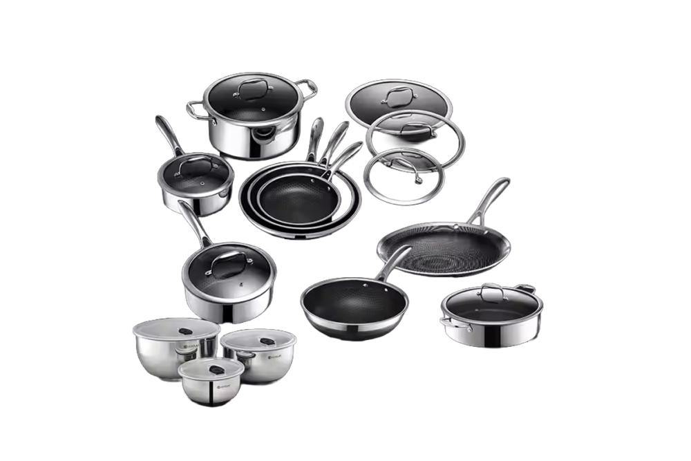Premium 20-Piece Stainless Steel Cookware Set – Modern Elegance for the Contemporary Kitchen