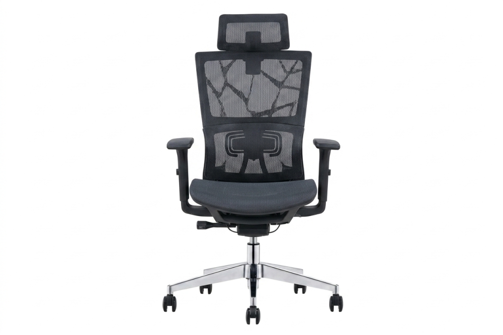 Luxury Swivel Mesh Office Chair with Adjustable High Back and Headrest