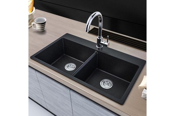 8349 Double Bowl Quartz Granite Kitchen Sink